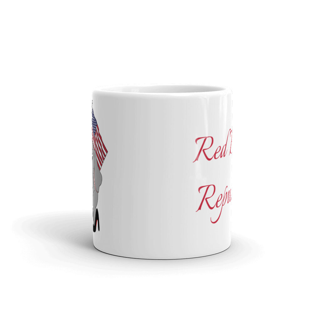 White glossy mug